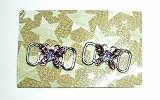 Jeweled Butterfly Shoelace Charm Set, Two Purple and Clear Stone