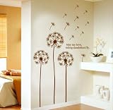 Modern House Sienna Dandelion Flying in the Wind II removable Vinyl Mural Art Wall Sticker Decal