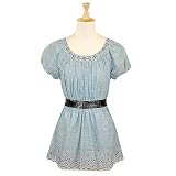 Light Slate Blue Tonal Weave Babydoll (Petite, Tall & Misses Sizes XS-3X)