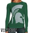 My U Michigan State Spartans Ladies Green Gigantor Long Sleeve Vintage T-shirt