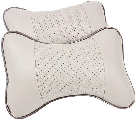 Breathable PU Leather Car Auto Neck Pillow Protector Head Rest Cushion 2pcs/lot (Grey)