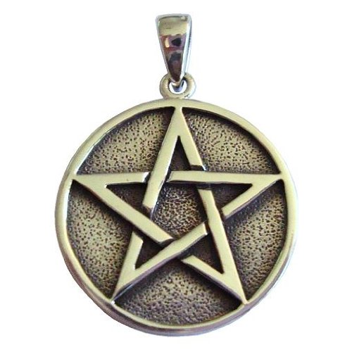 Sterling Silver Solid Pentacle Pentagram Pendant Wiccan Pagan Jewelry