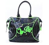 Baby Phat - Baby Phat Black & Green Super Cat Flash Large Satchel Handbag
