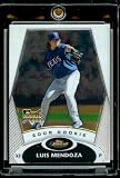 2008 Topps Finest # 149 Luis Mendoza (RC) - Texas Rangers - Rookie Premium Baseball Card in Protective Screw Down Display