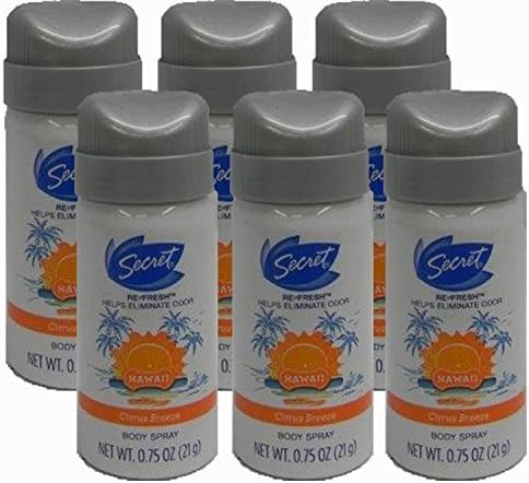 Secret Body Spray, Hawaii Citrus Breeze, .75 Ounce (Pack of 6)