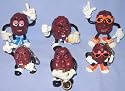 Six California Raisins PVC Figures, 1987
