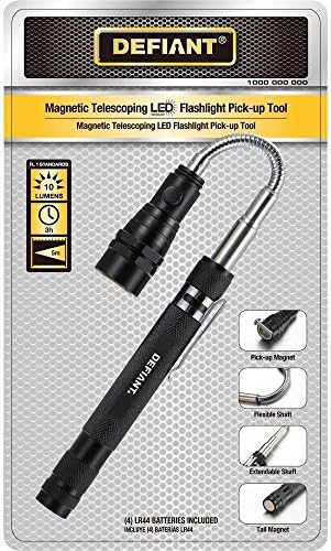 Magnetic Telescoping/Flexible Flashlight with Magnetic Pick-Up Tool - by Defiant