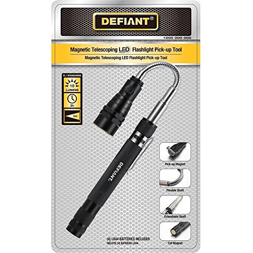 Magnetic Telescoping/Flexible Flashlight with Magnetic Pick-Up Tool - by Defiant