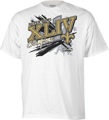 Reebok New Orleans Saints Super Bowl XLIV Champions Parade Short Sleeve T-Shirt Large