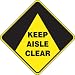 Accuform Signs PSR432 Slip-Gard Adhesive Vinyl Diamond Shape Floor Sign, Legend "KEEP AISLE CLEAR", 17" Width x 17" Length, Black on Yellow