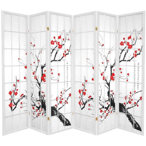Flower Blossom Room Divider in White Number of Panels 6 Inexpensive