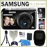 Samsung PL120 14MP Dual-View Digital Camera Black + 8GB Accessory Kit