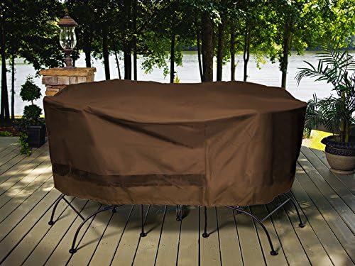Patio Armor SF40423 7-Piece Round Dining Cover, 94 d x 27 H, Brown