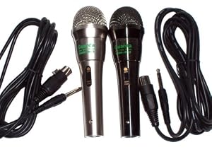 2 Uni-directional Microphones with cables Microphones Wired