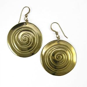 Spiral peace bronze earrings