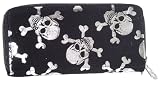 Skull Large Black/Silver Wallet