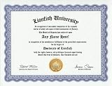 Lionfish Degree: Custom Gag Diploma Doctorate Certificate (Funny Customized Joke Gift - Novelty Item)