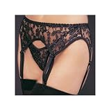 Leg Avenue Women's 2-Piece Lace Garter Belt Set with Matching Thong #8888