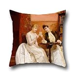 Throw Pillow Covers Of Oil Painting Georges Croegaert - Confidences,for Dining Room,dinning Room,husband,saloon,bf,pub 16 X 16 Inches / 40 By 40 Cm(both Sides)