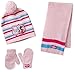 Berkshire Little Girls' 3 Piece Frozen Anna Elsa Olaf Hat Mitten and Scarf Set, Multi, One Size