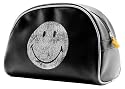 Pt - St0090Bk - Smiley Old School Trousse de Toilette Noir / Argent - L.24cm L.11,5cm Hauteur 17cm