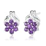 0.75 Carats Round Cut Amethyst Earrings in Sterling Silver