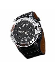 HACBIWA 2013 Classic Men Women Black Letheroid Wrist Watches Big Dial Watches