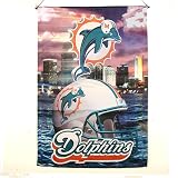 Miami Dolphins Large Wall Hanging Banner (28" W x 41" H)