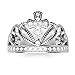 Metal Factory 925 Sterling Silver Cubic Zirconia Princess Cross Crown Tiara CZ Band Ring Sz 6