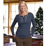Eddie Bauer Cross-Stitched Henley