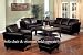 2pc Sofa & Loveseat Set Contemporary Style Dark Brown Bycast