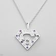 Necklace With 1.50ctw Precious Stones - Genuine Amethysts and Topazes in 925 Sterling silver. Total item weight 9.5g Length 16in