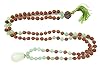 I Am Centered Mala- Prosperity Green Jade Heart Mala Rudraksha Prayer Beads Yoga Mala