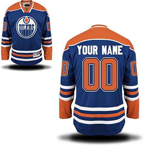 HYAT Edmonton Oilers Home Royal Blue Custom Jersey Man Size L