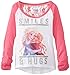 Disney Girls' Disney Smiles and Hugs Raglan Long-Sleeve Shirt with Lace Detail