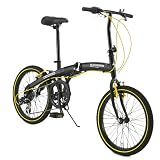 WACHSEN(ヴァクセン) 20インチ アルミフレーム 折りたたみ自転車 6段変速 Angriff BA-100-BYL