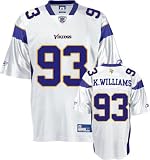 Kevin Williams Jersey: Reebok White Replica #93 Minnesota Vikings Jersey - XX-Large