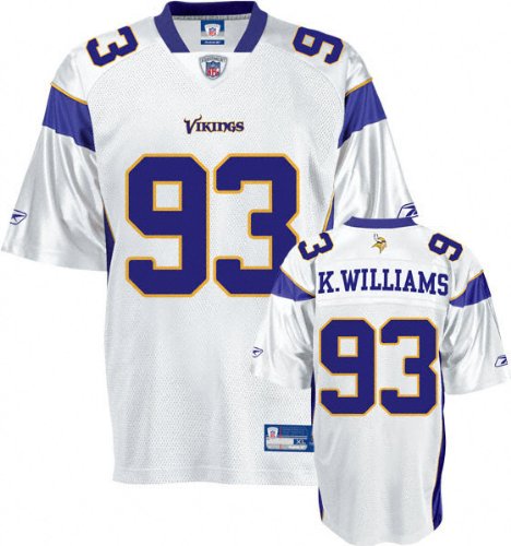 Kevin Williams Jersey: Reebok White Replica #93 Minnesota Vikings Jersey - XX-Large