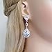 EVER FAITH Women's Austrian Crystal Zircon 2 Teardrop Pierced Earrings for Bride, Prom Clear Silver-Tone