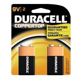 Duracell 9Vx2 Coppertop 9V Alkaline Batteries, 2 Count