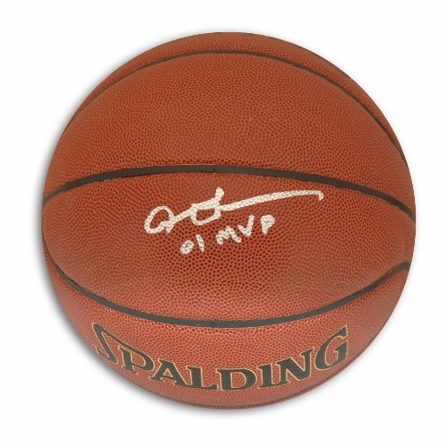 Allen Iverson Autographed/Hand Signed Indoor/Outdoor NBA Basketball Inscribed ''01 MVP''