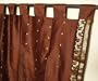 2 Tab Top Brown Silk Sari Drapes, Panels, Panels Curtain Length: 96 Inches