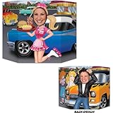 Car Hop/Greaser Photo Prop (1 side car hop; other side greaser) Party Accessory  (1 count) (1/Pkg)