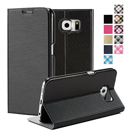 Galaxy S6 Case, technext020 Ultra Slim Samsung Galaxy S6 Wallet Case Premium Slim Fit Protective Synthetic PU Leather Flip Case Folio Style Flip Hard Cases Cover For Samsung Galaxy S6 (2015)