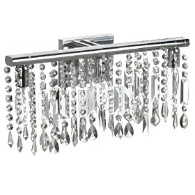Dainolite 85318-W-PC 3-Light Crystal Vanity, Polished Chrome/Crystal