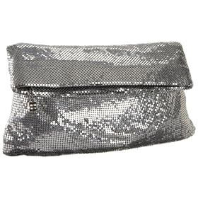 BCBGMAXAZRIA Metal Mesh Fold-Over Clutch