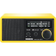 Sangean WR-11 W Uhren Radio (MW/-UKW Tuner, LED, Stereo Kopfh�reranschluss) gelb