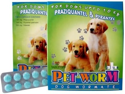 Pet Wormer for Small Dogs Pet Worm Plus to Get Rid of Worm for Small Dogs 8-10 Kg. [10 Tablets][ Get Free Dental Care Stick]