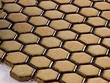 美濃焼モザイクタイル 19mm六角形 ベージュブラウン 19HEX-BH03