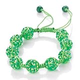 Minerva Collection Disco Ball Bead Shamballa Fashion Bracelet Lime Green